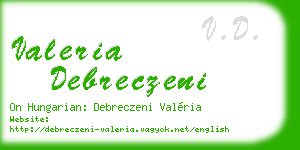 valeria debreczeni business card
